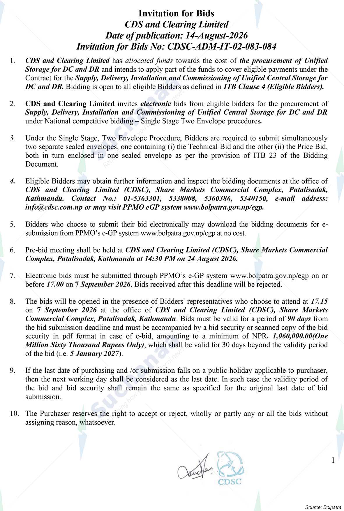 CDS and Clearing Limited (CDSC)