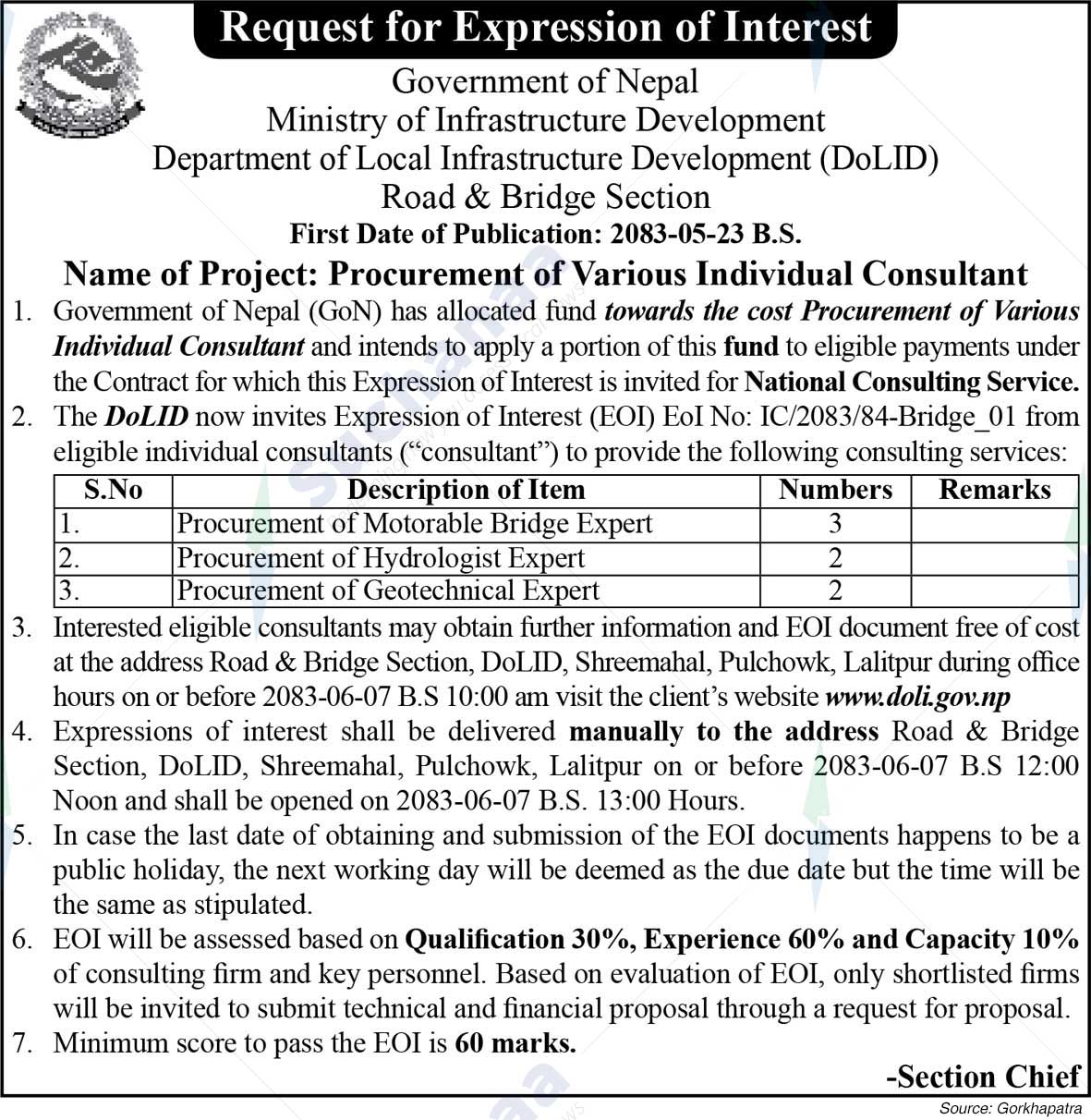 Department of Local Infrastructure Development