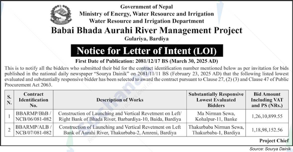 Babai Bhada Aurahi River Management Project