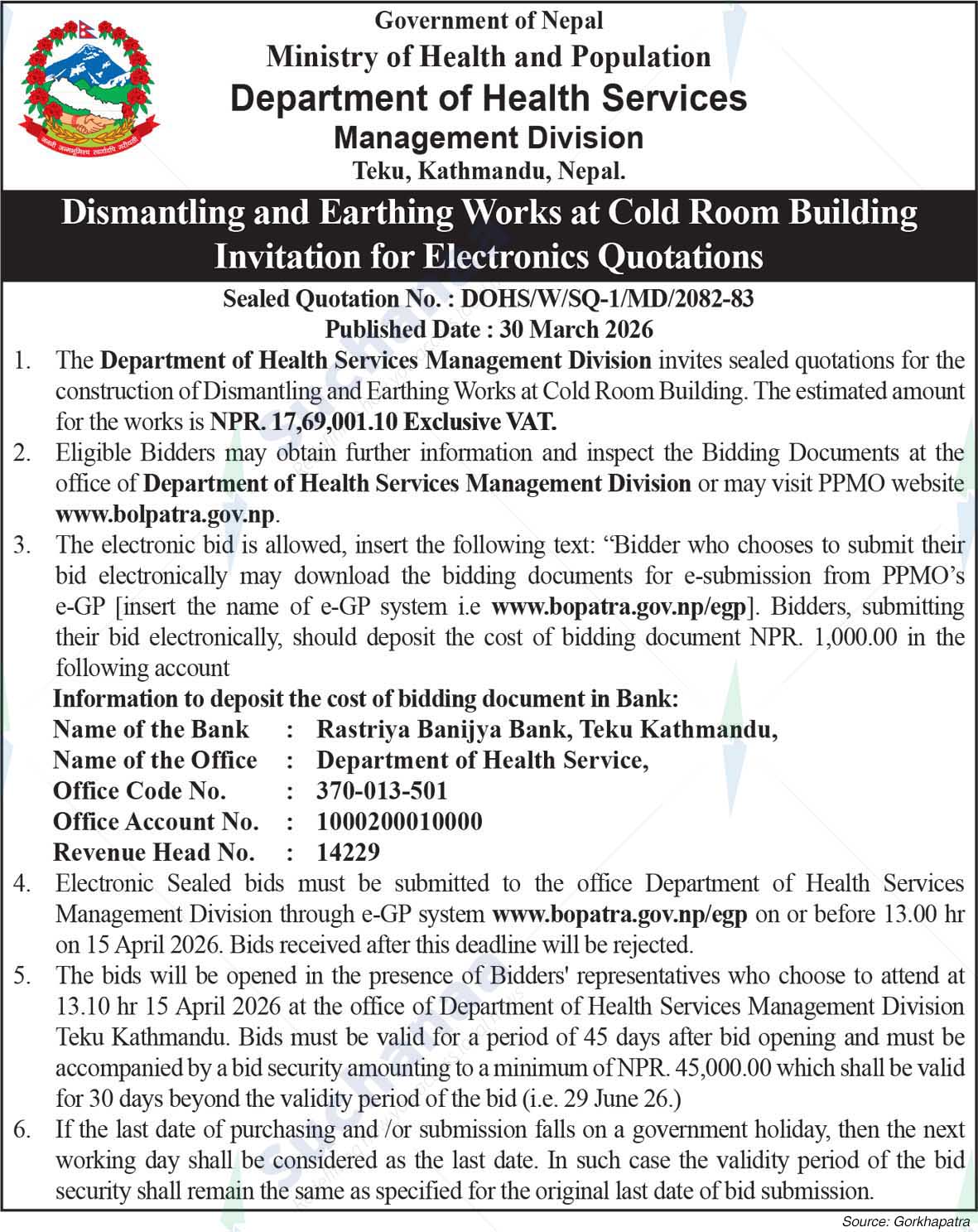 Department of Health Services