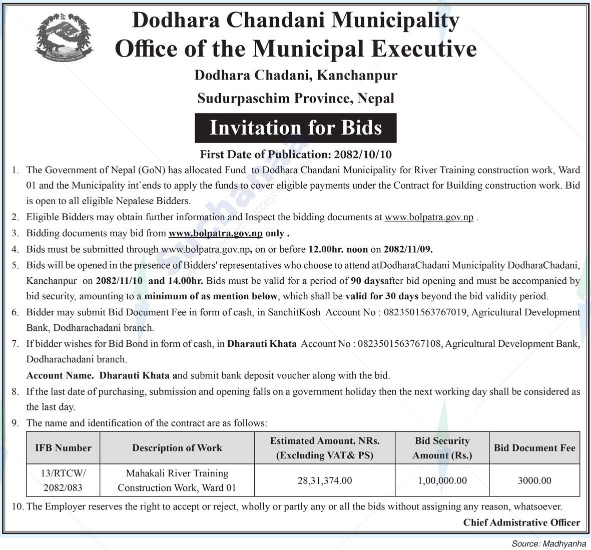 Dodhara Chandani Municipality