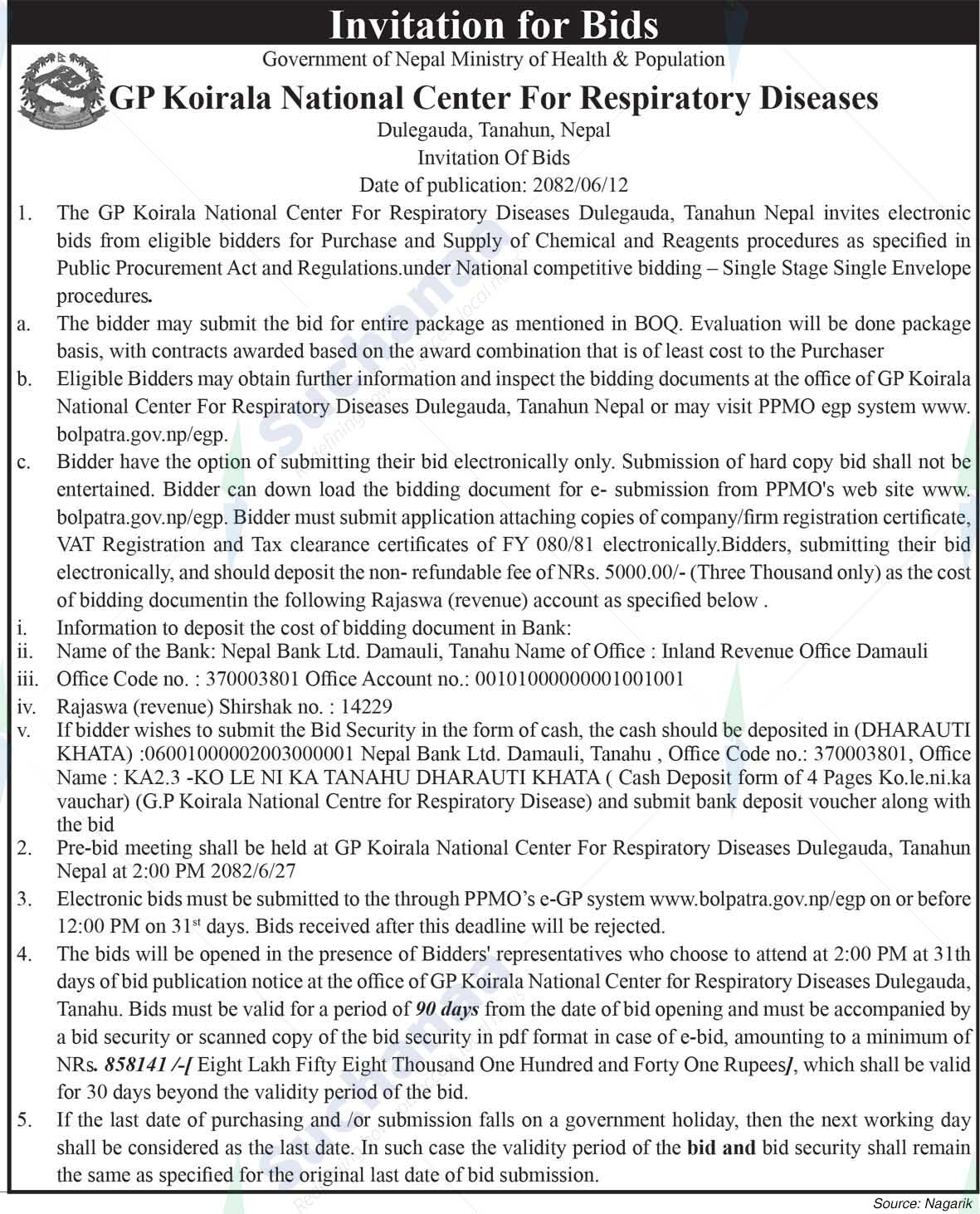 GP Koirala National Center For Respiratory Diseases