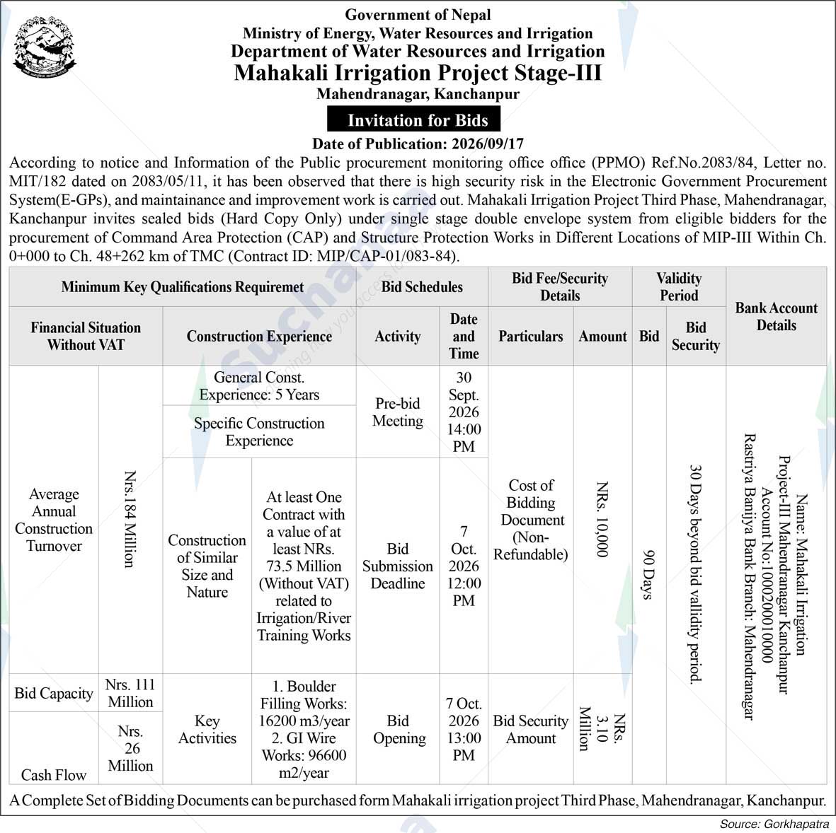 Mahakali Irrigation Project Stage-III