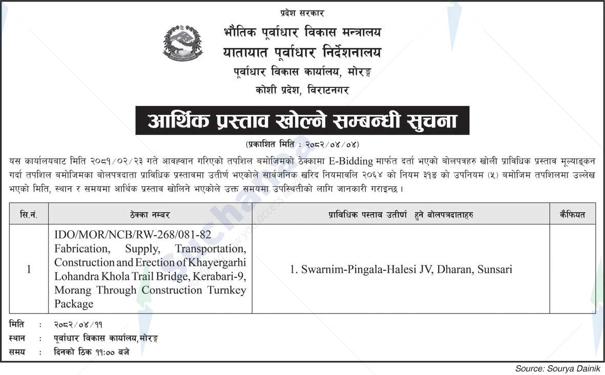 Infrastructure Development Office, Morang
