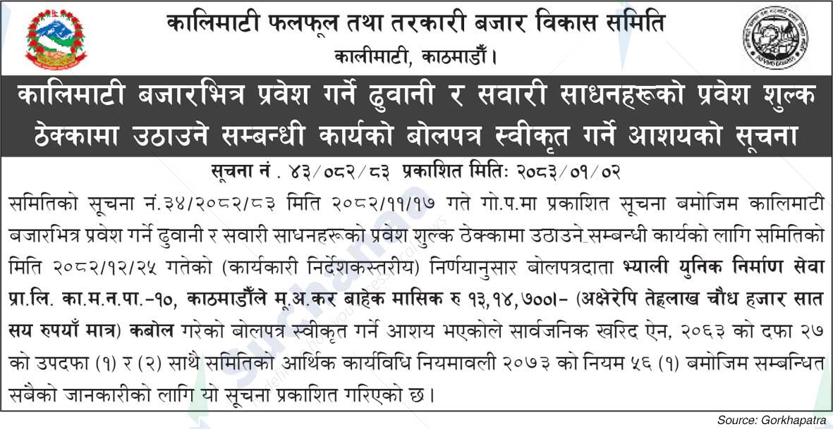 Kalimati Fruits and Vegetable Market Development Board