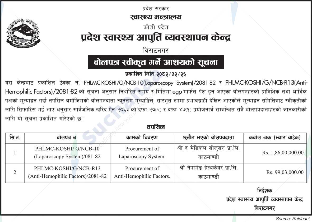 Provincial Health Supply Management Center, Biratnagar