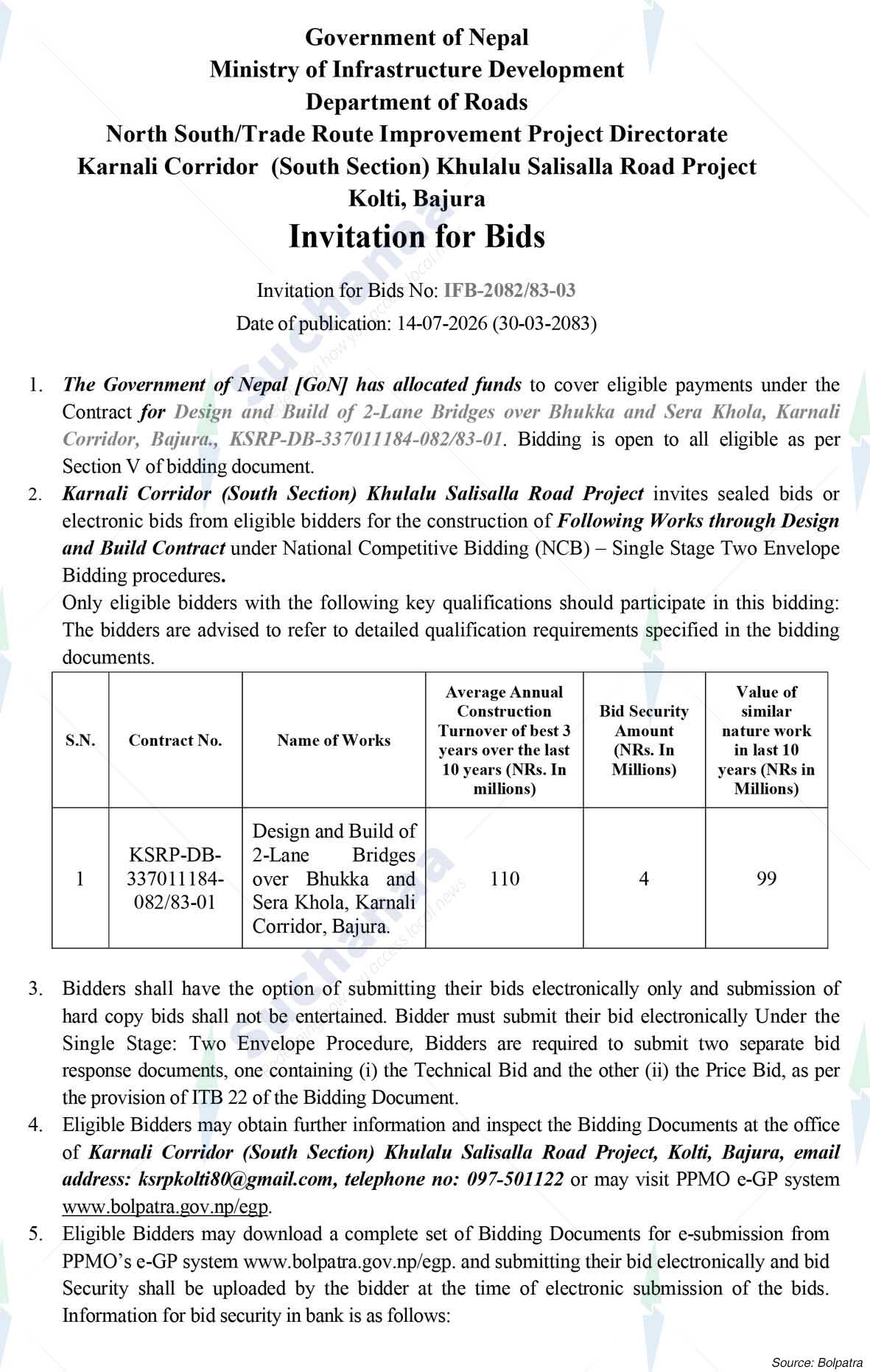 Khulalu-Salisalla Road Project, Bajura