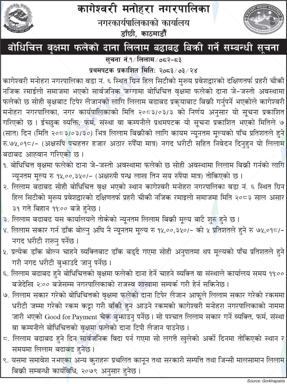 Kageshwari Manohara Municipality