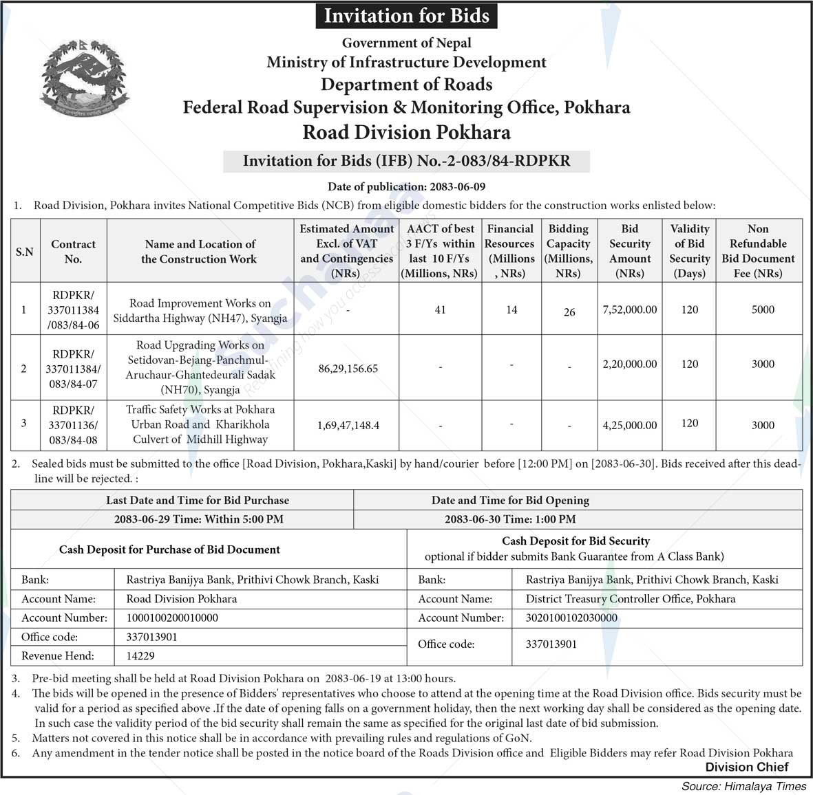 Road Division, Pokhara