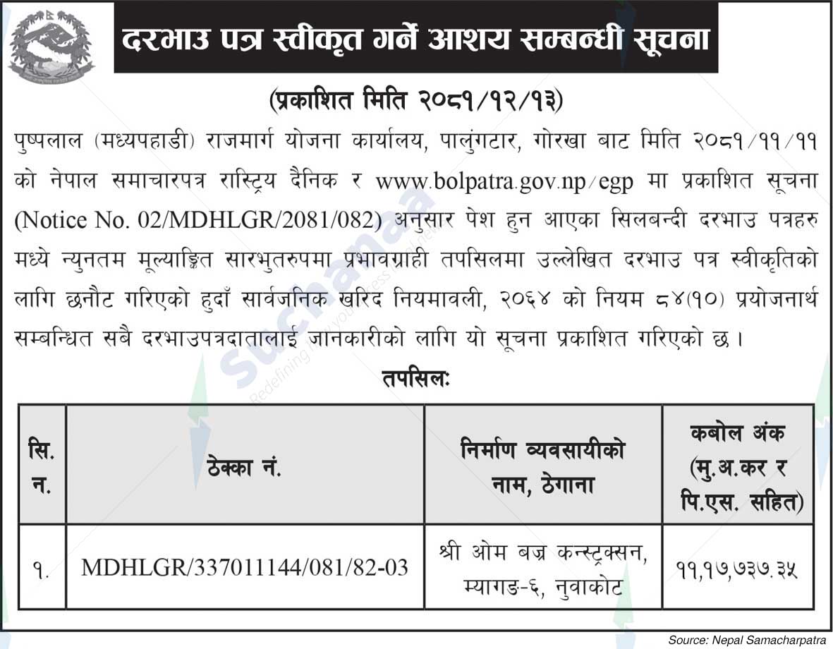 Pushpalal (Mid Hill) Highway Project Office