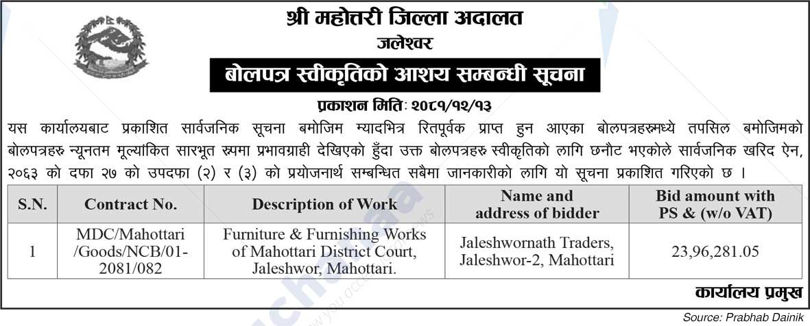 Shree Mahottari District Court