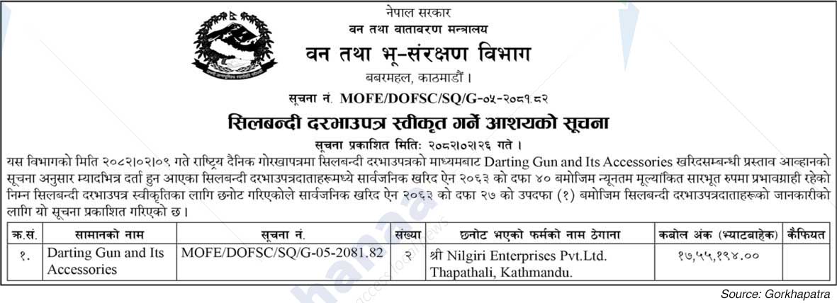 Forest and Land Conservation Department, Babarmahal