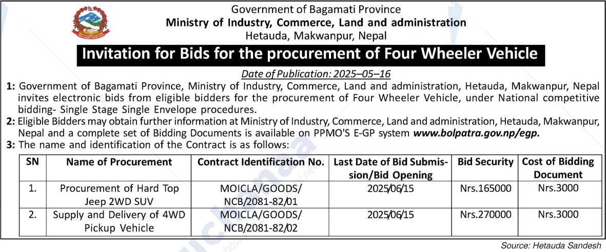 Ministry of Industry, Commerce, Land and Administration, Hetauda