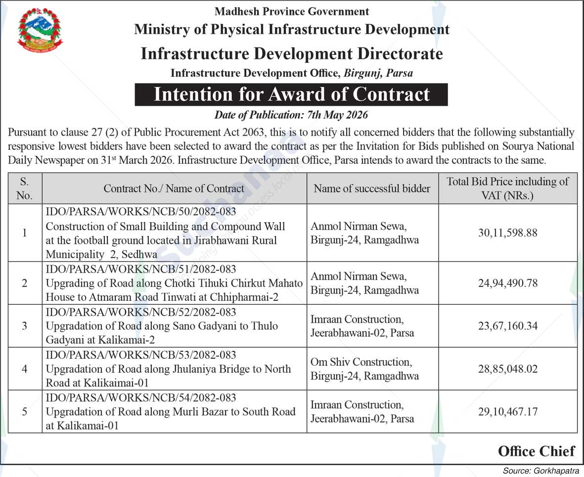Infrastructure Development Office, Parsa