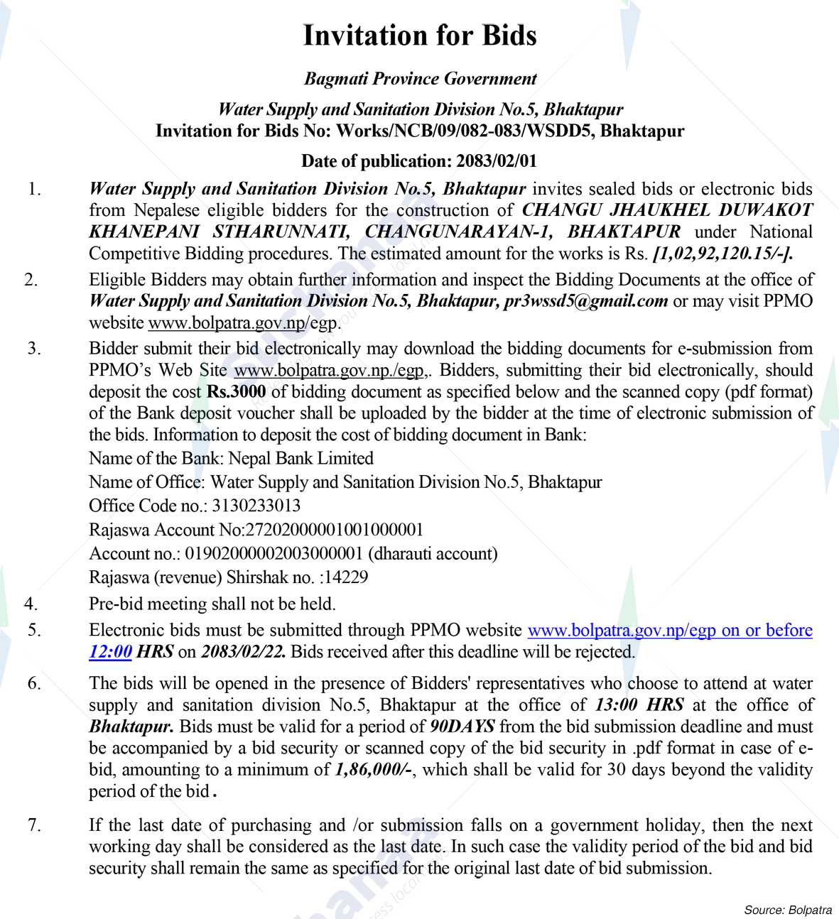 Water Supply and Sanitation Division No 5, Bhaktapur