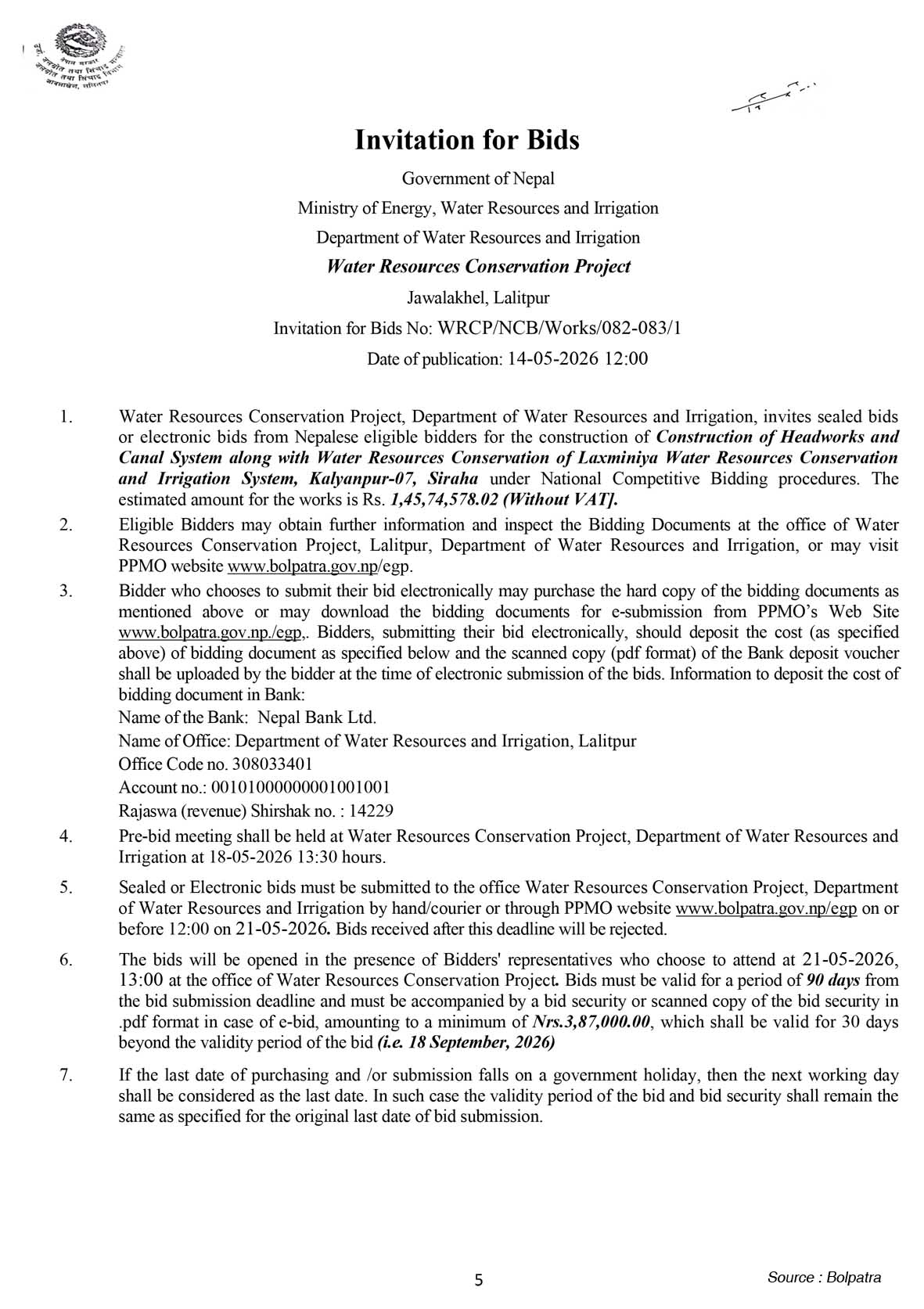 Water Resources Conservation Project, Lalitpur