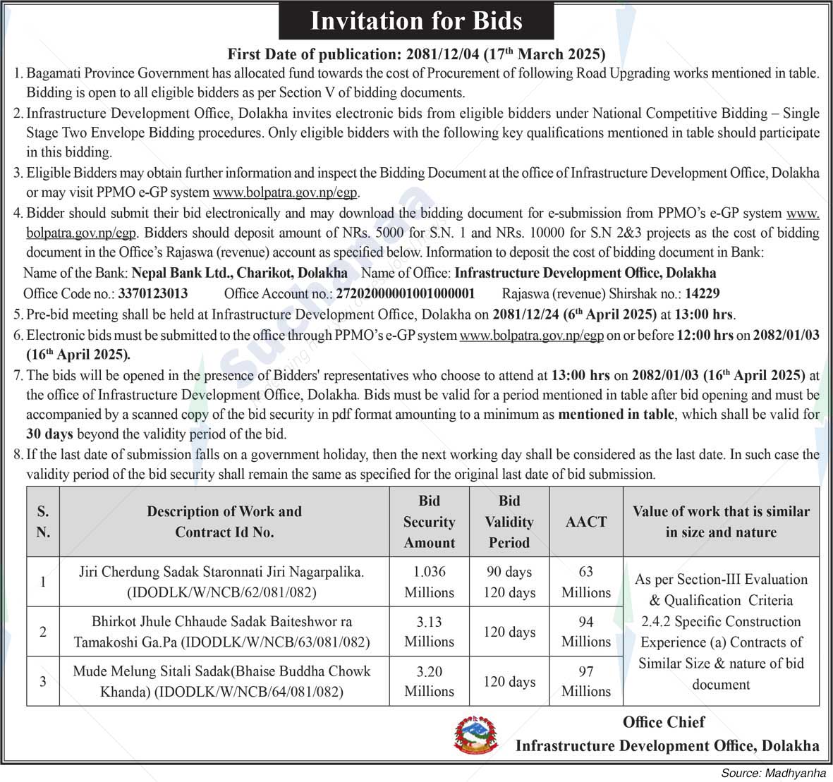 Infrastructure Development Office, Dolakha