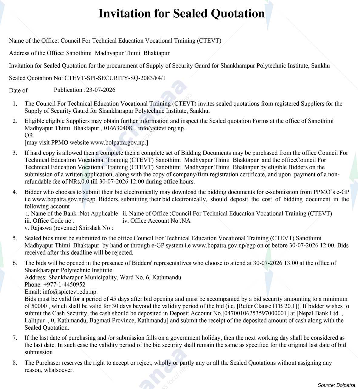 Council for Technical Education and Vocational Training (CTEVT)