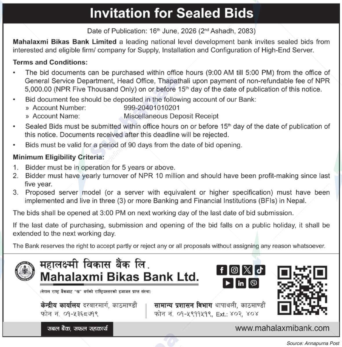 Mahalaxmi Bikas Bank Ltd.
