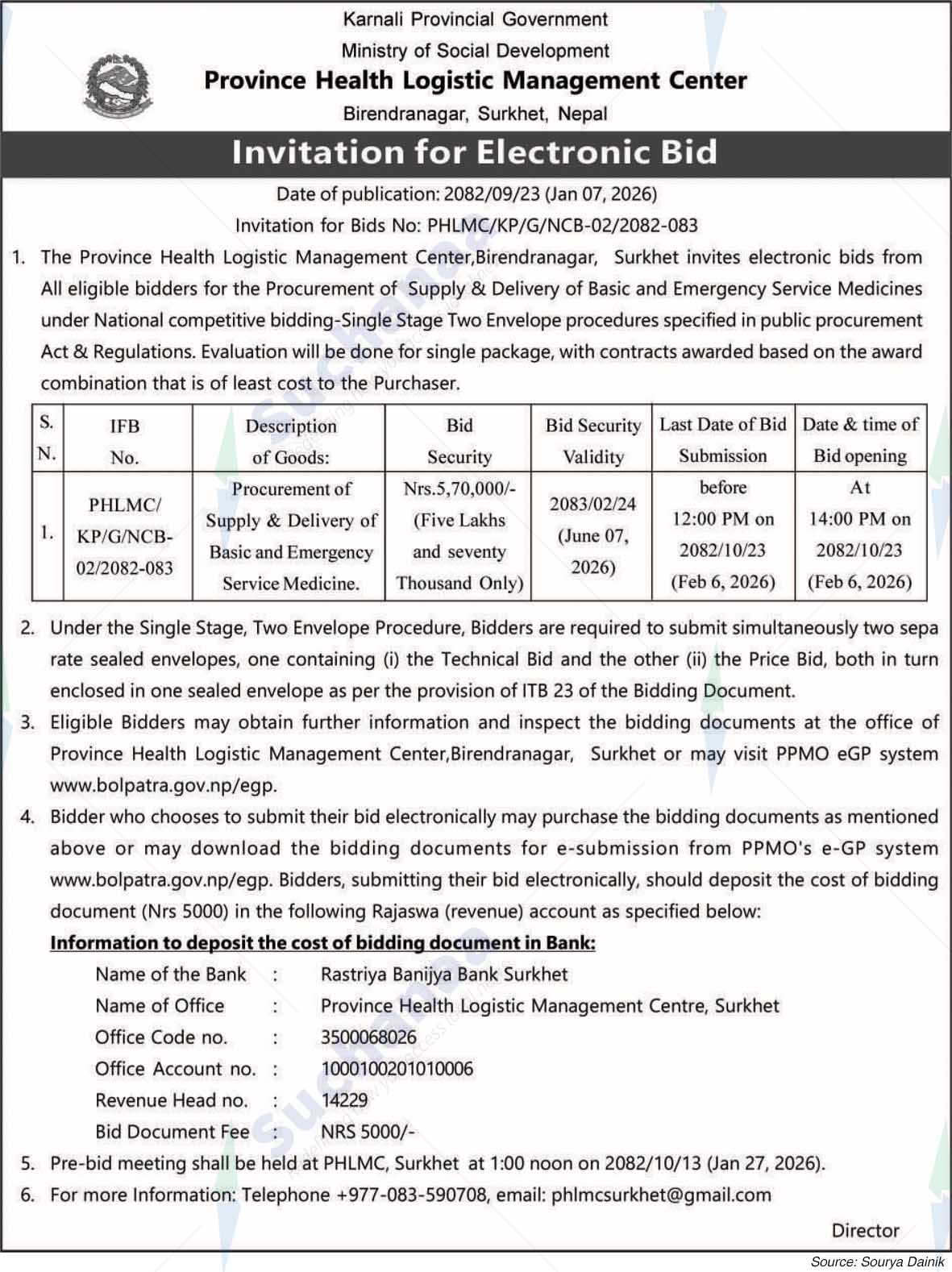 Province Health Logistic Management Center, Birendranagar, Surkhet