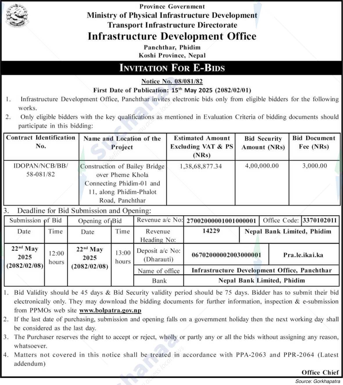 Infrastructure Development Office, Panchthar