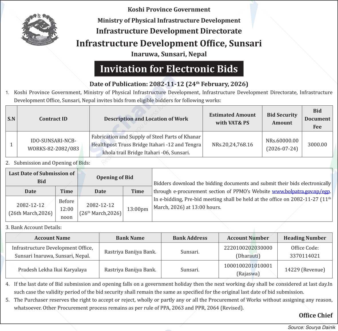 Infrastructure Development Office, Sunsari
