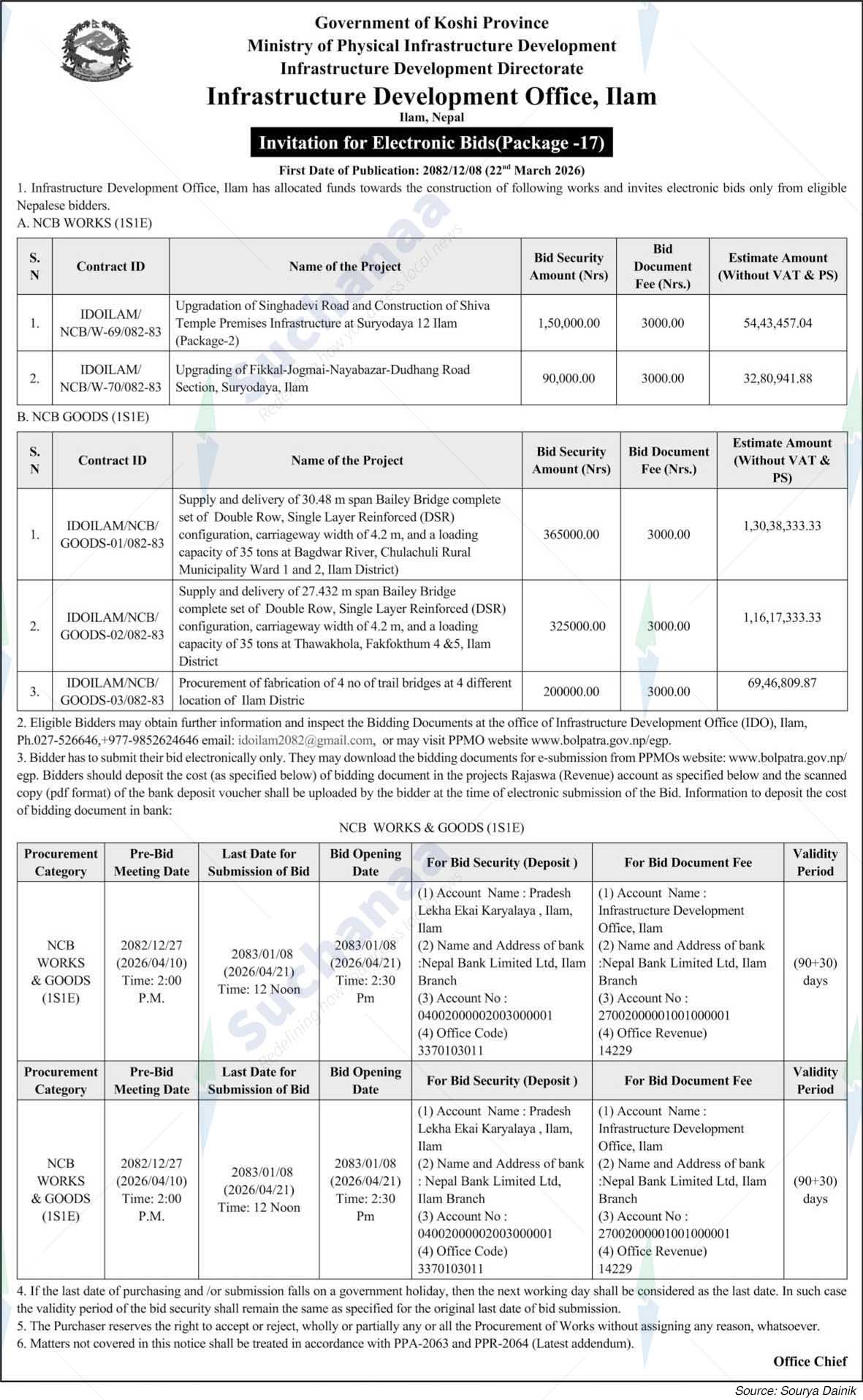 Infrastructure Development Office, Ilam