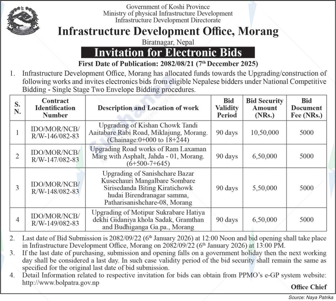 Infrastructure Development Office, Morang