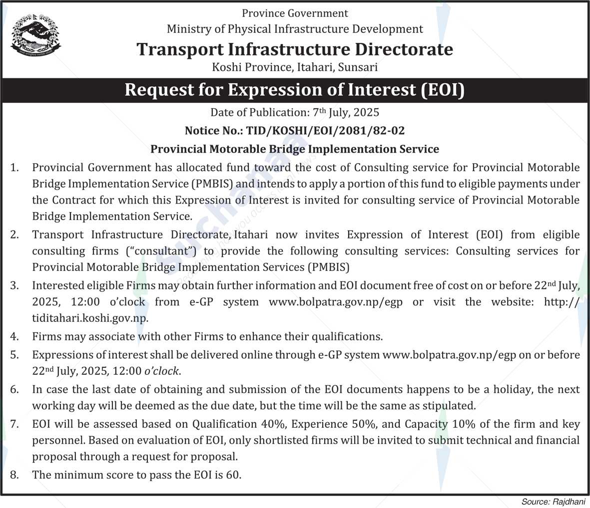 Transport Infrastructure Directorate