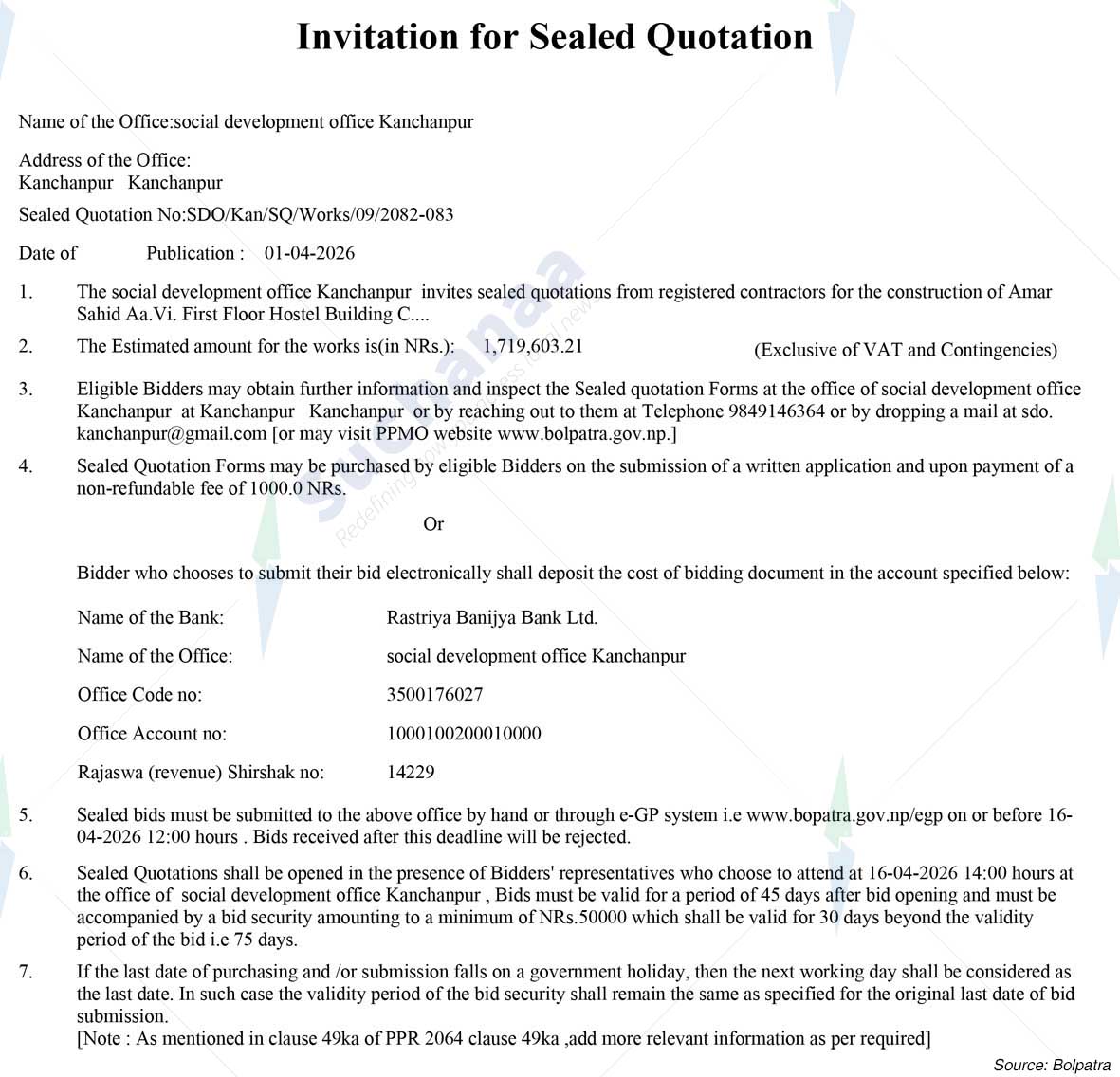 social development office, Kanchanpur