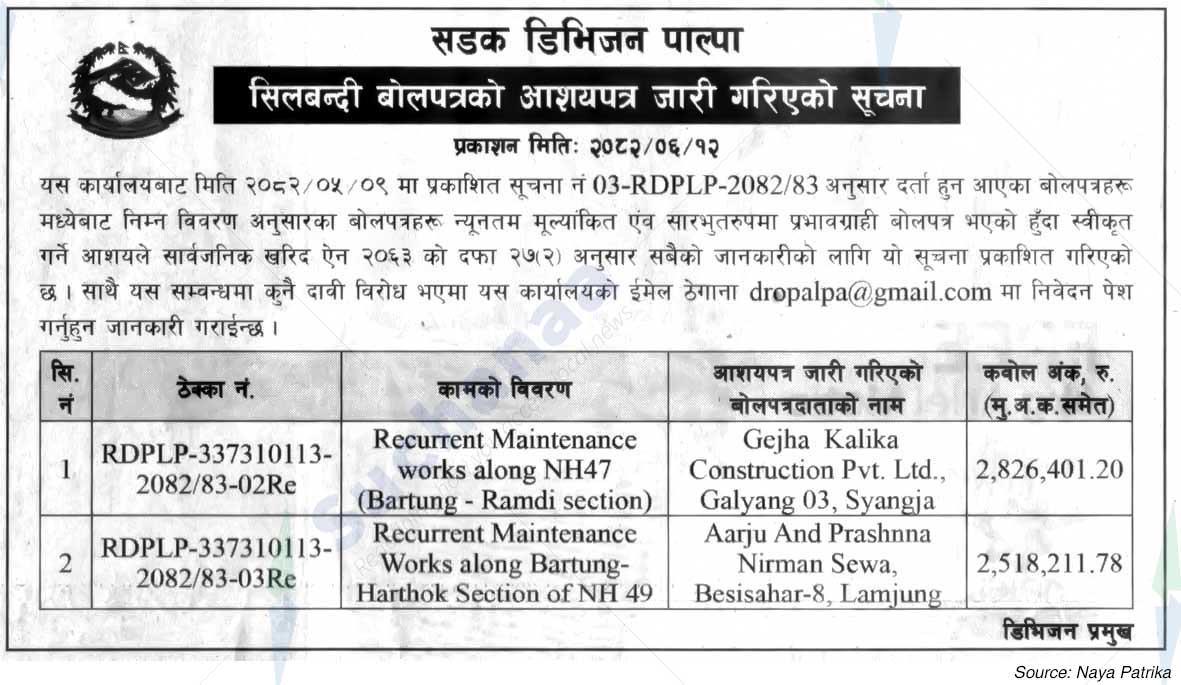Road Division Palpa