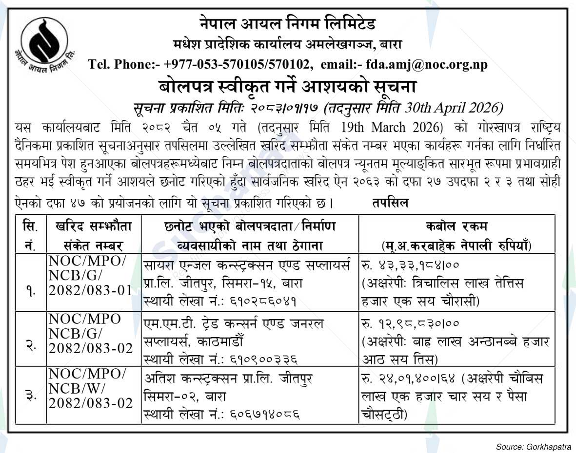 Nepal Oil Corporation Limited, Bara