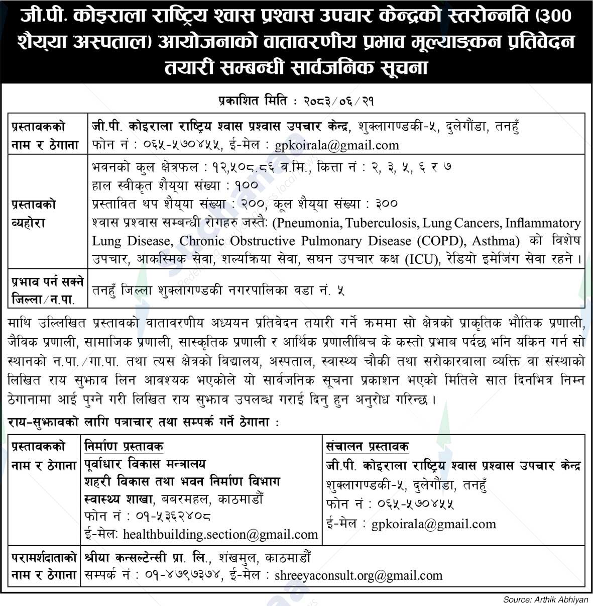 GP Koirala National Respiratory Therapy Center