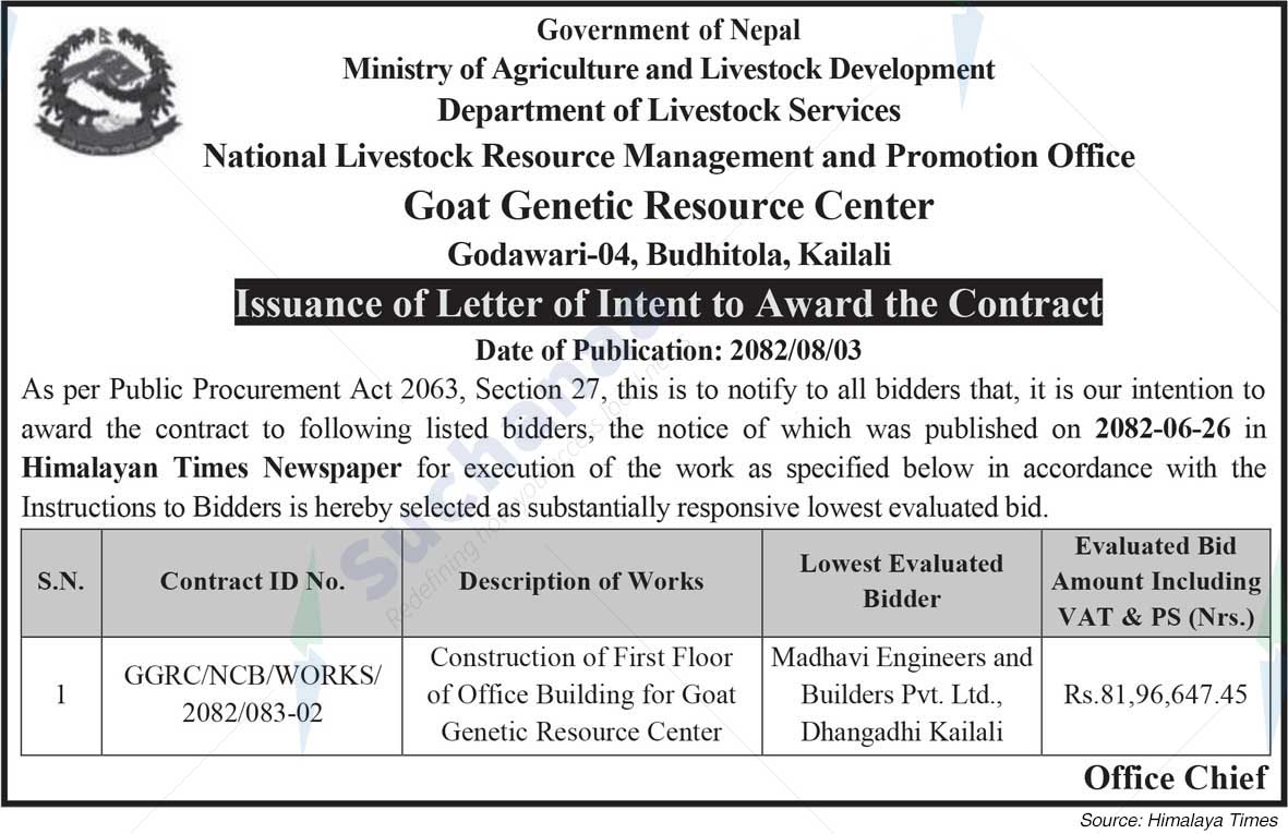 Department of Livestock Services