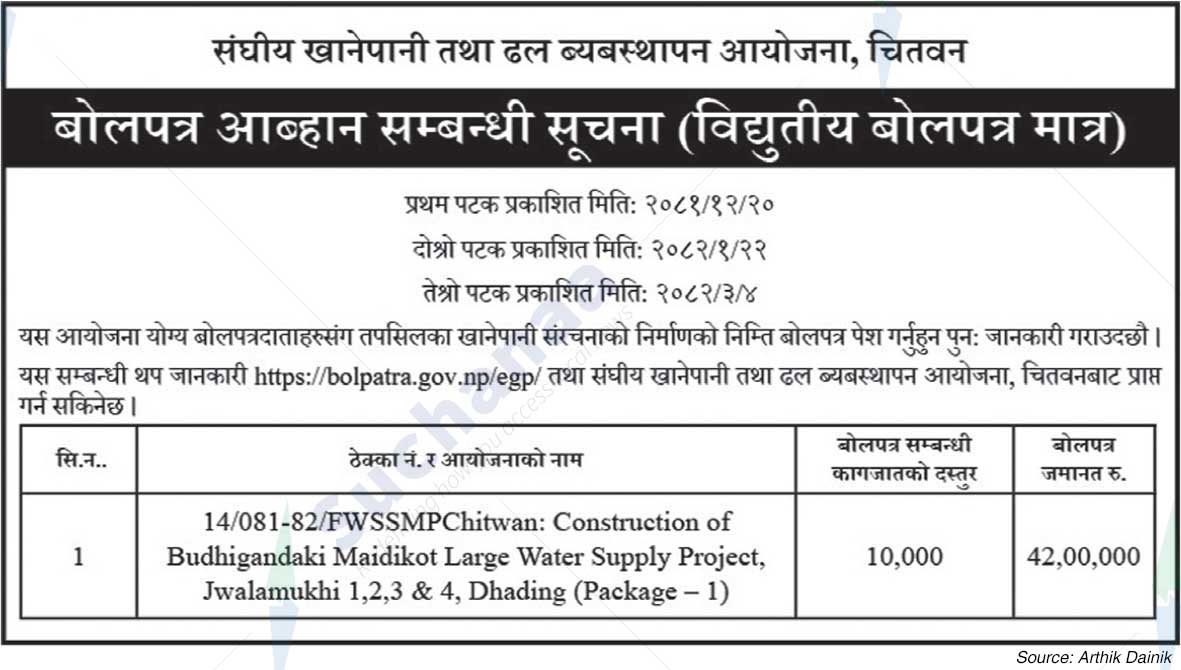 Federal Water Supply and Sewerage Management Project, Chitwan