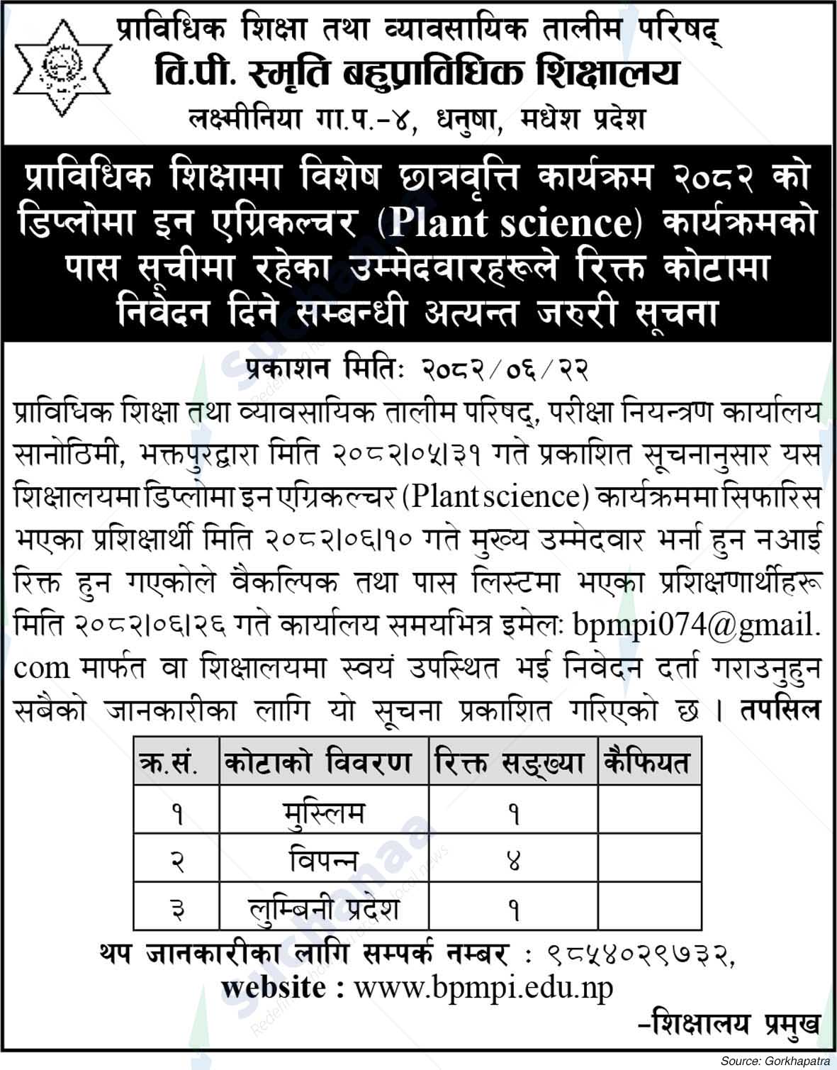 B.P. Memorial Polytechnic Institute