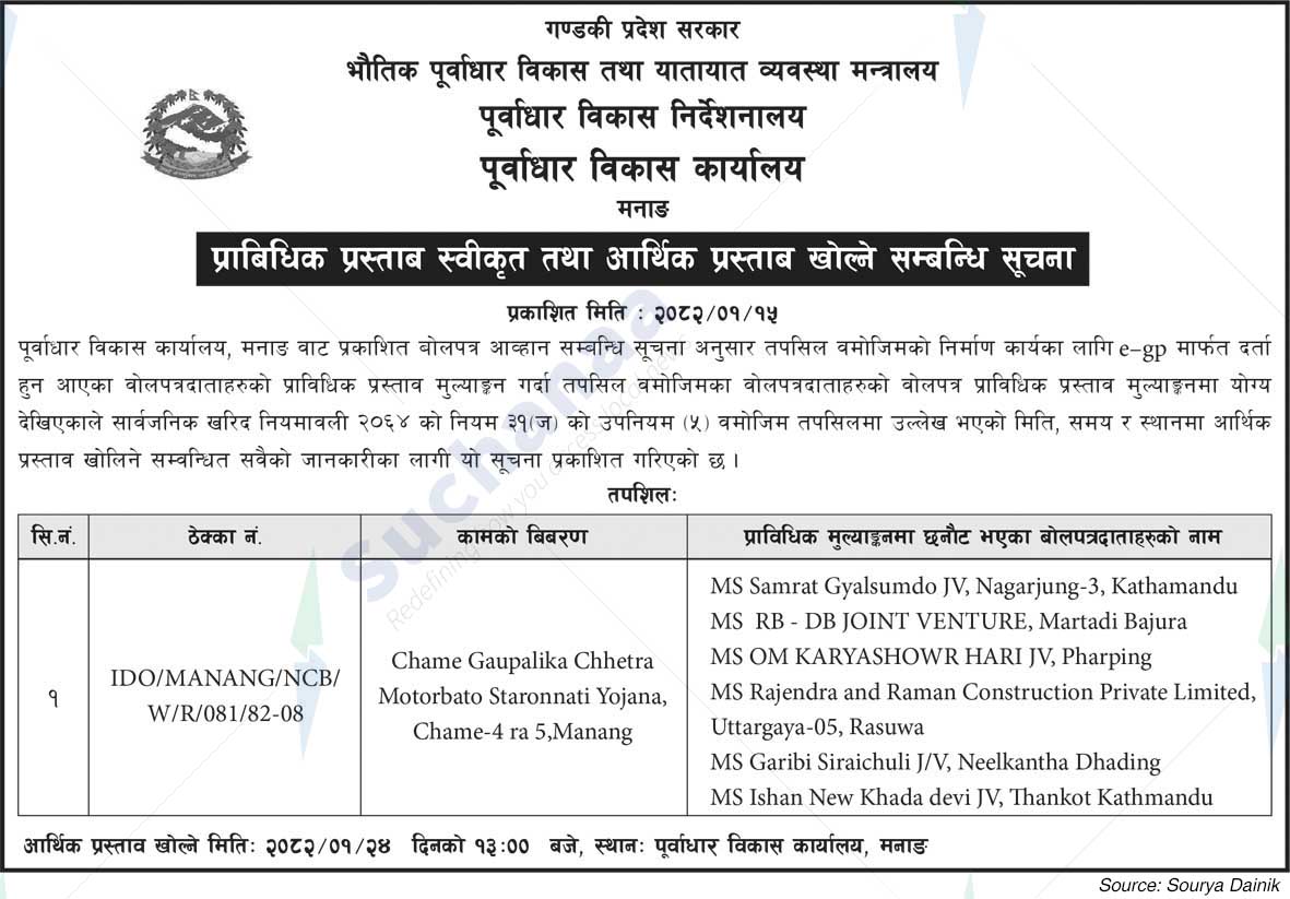 Infrastructure Development Office, Manang