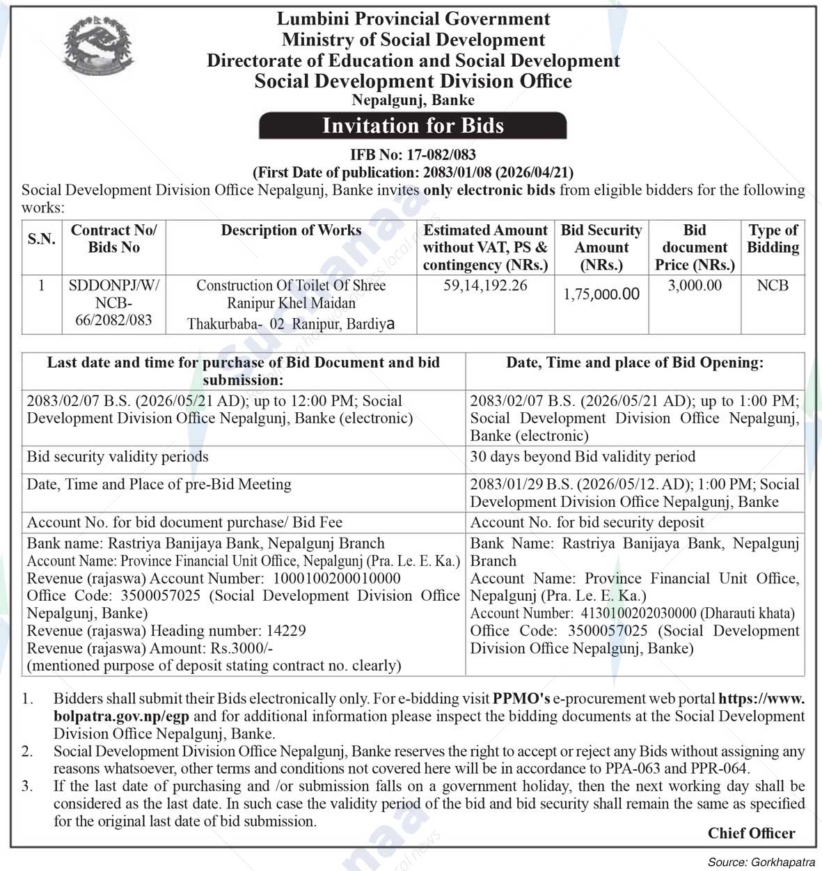 Social Development Division Office, Nepalgunj, Banke