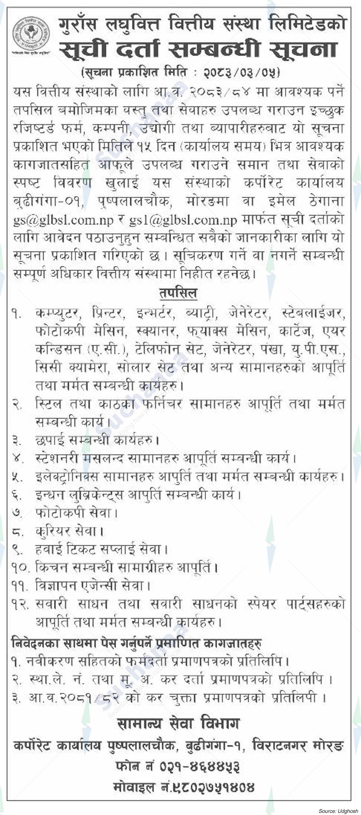 Gurans Laghubitta Bittiya Sanstha Ltd.