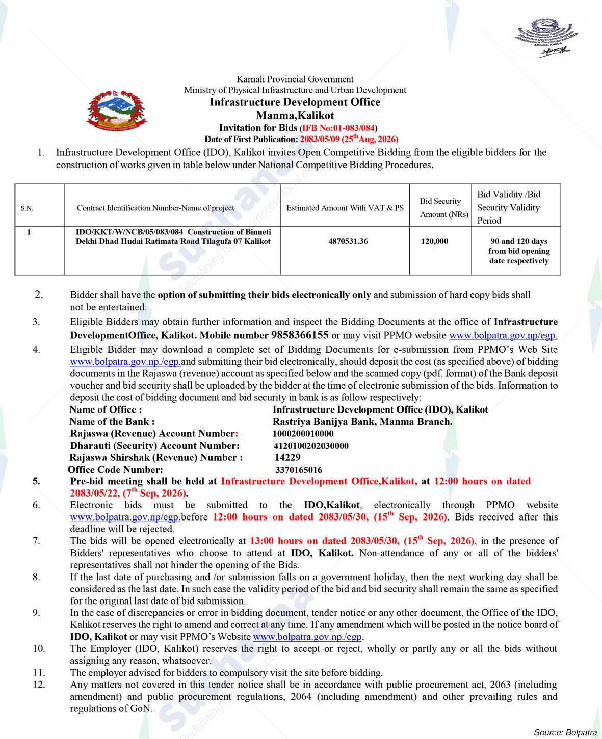 Infrastructure Development Office, Kalikot