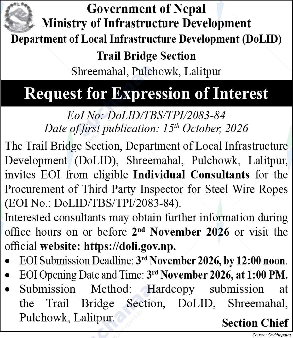 Department of Local Infrastructure Development