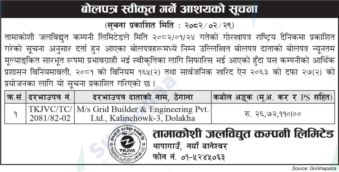 Tamakoshi Jalvidhyut Company Limited
