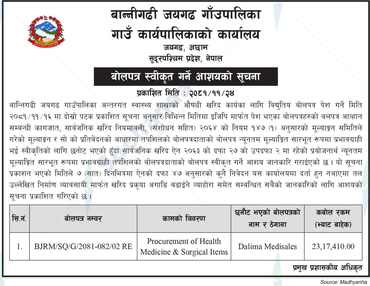 Bannigadhi Jaigadh Rural Municipality
