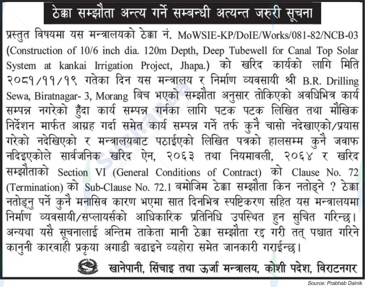 Ministry of Energy, Water Resources and Irrigation