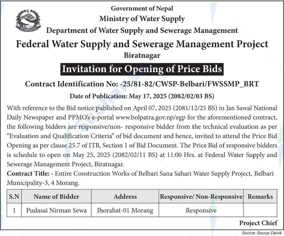 Federal Water Supply and Sewerage Management Project