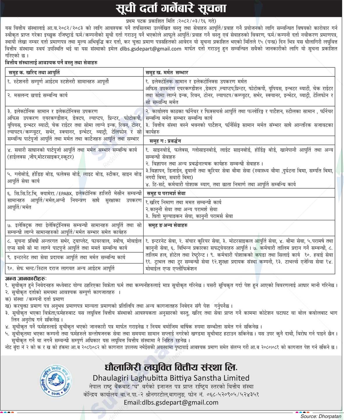 Dhaulagiri Laghubitta Bittiya Sanstha Limited