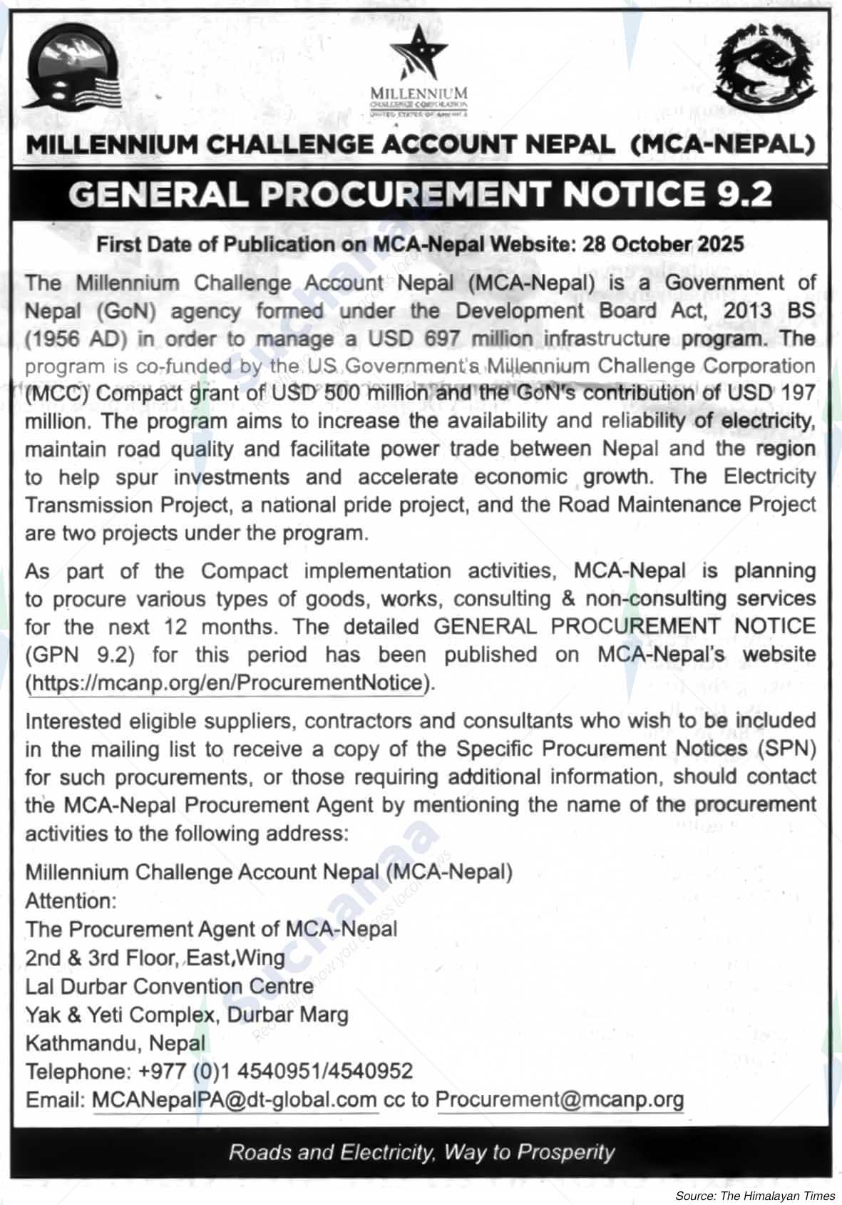 Millennium Challenge Account Nepal (MCA-Nepal)