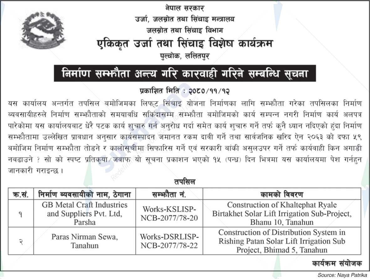 Ministry of Power, Water Resources and Irrigation