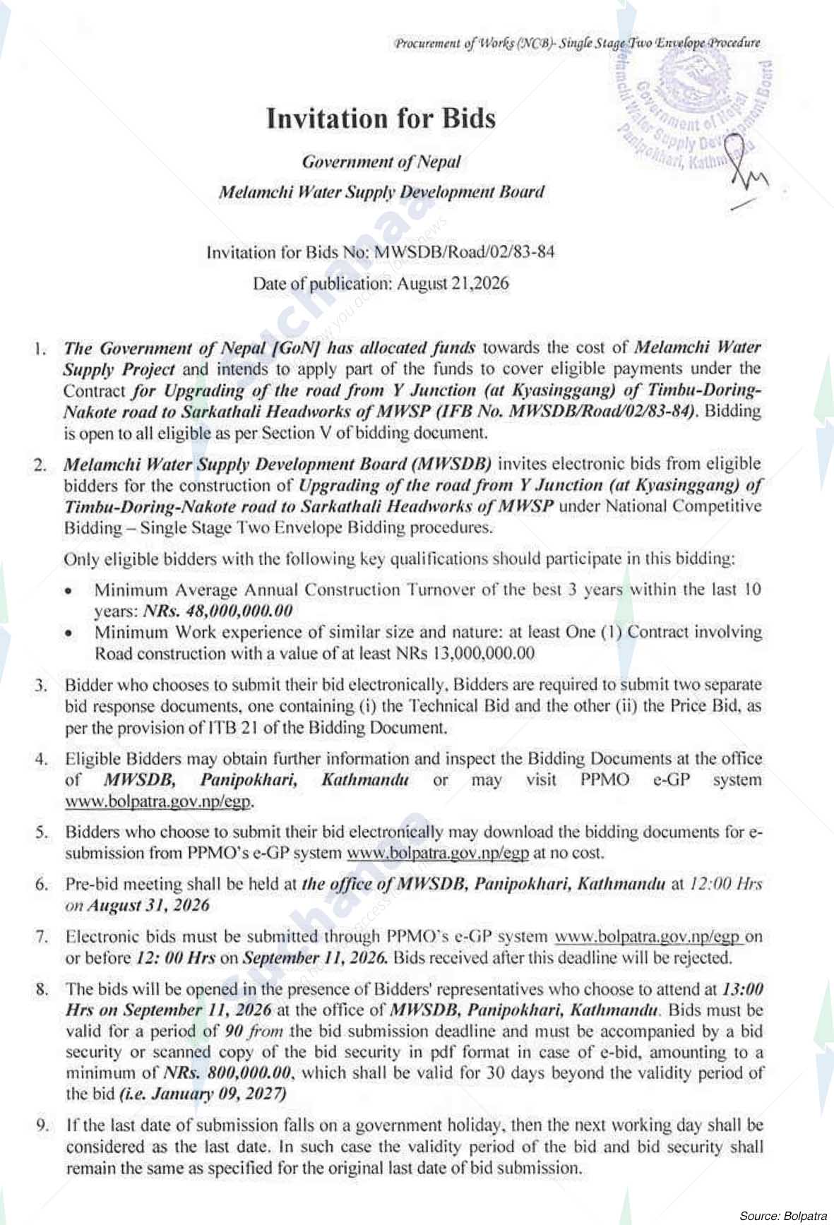 Melamchi Water Supply Development Board