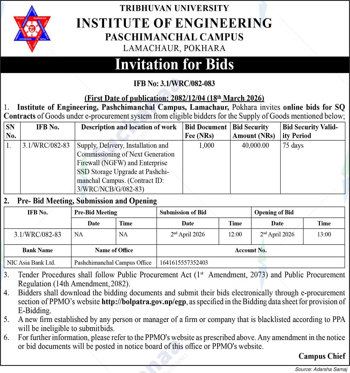 Tribhuvan University, Institute of Engineering